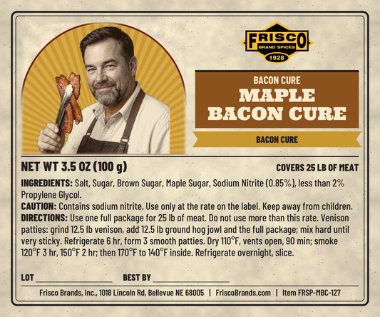 Maple Bacon Cure label