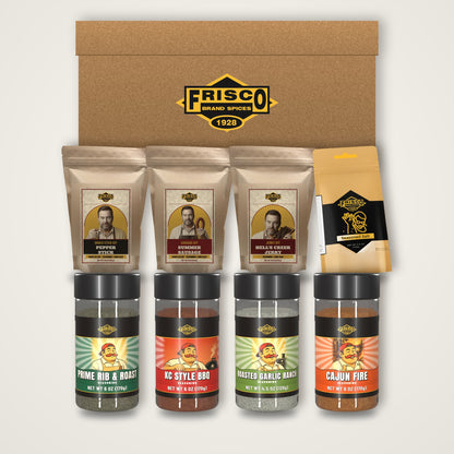Hank & Jack Deer Camp Gift Box: Everything in the box, shown with the Frisco gift box