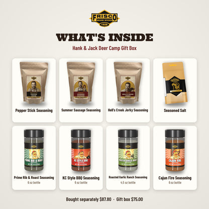 Hank & Jack Deer Camp Gift Box: What's inside: each item with its name