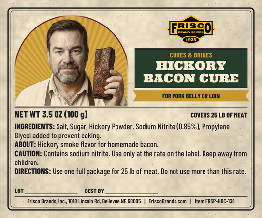 Hickory Bacon Cure label