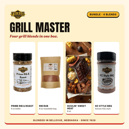 Grill Master: Prime Rib & Roast, Rib Rub, Sizzlin' Sweet Heat and KC Style BBQ